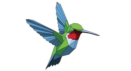 Obraz premium Geometric illustration of a hummingbird