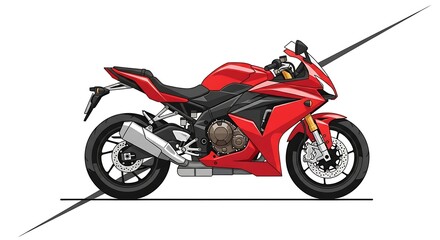 Obraz premium Red sport motorcycle illustration