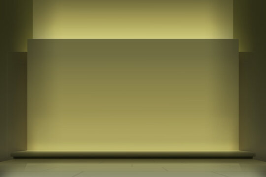 a stage background with yellow light glow