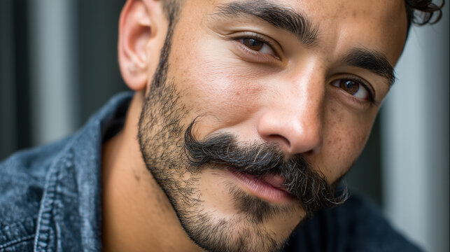 Bold and mustache same person realistic