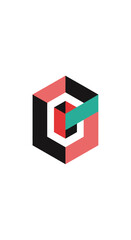 Obraz premium Abstract Geometric Hexagon Logo Design with Minimalist Isometric Shapes