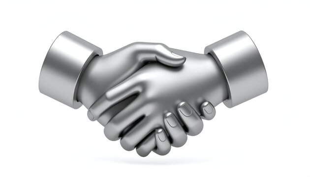 Silver Handshake - A Symbol of Agreement and Partnership.