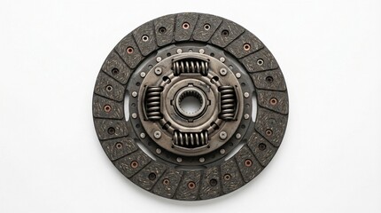 Obraz premium Automotive Clutch Disc Isolated on White Background for Vehicle Repair.