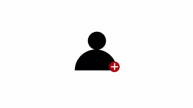 Add user Profile Icon Animation, User Registration or Sign up Concept ,create account  and Add Contact  Animation On Transparent Screen In 4K with Alpha Channel.
