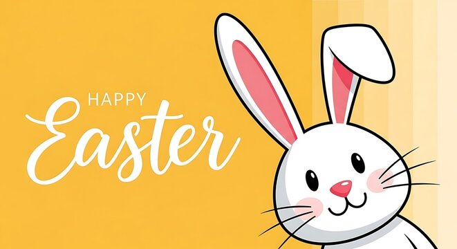 Happy easter cartoon bunny illustration