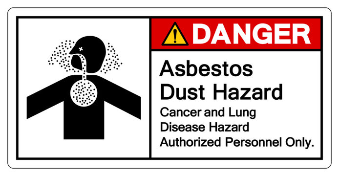 Danger Asbestos Dust Hazard Symbol Sign ,Vector Illustration, Isolate On White Background Label.EPS10