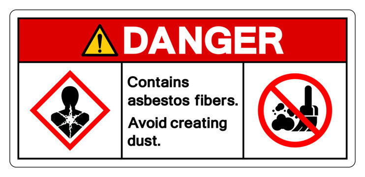 Danger Contains Asbestos Fibers Symbol Sign ,Vector Illustration, Isolate On White Background Label.EPS10