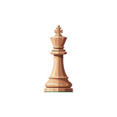 Fototapeta premium A wooden chess queen piece on transparent background