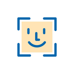 Fototapeta premium Face recognition icon, face recognition security