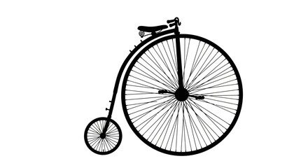 Fototapeta premium A black silhouette of a vintage penny farthing bicycle