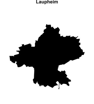 Laupheim (Baden-Wurttemberg) blank outline map
