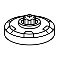 Naklejka premium land mine line icon with editable stroke