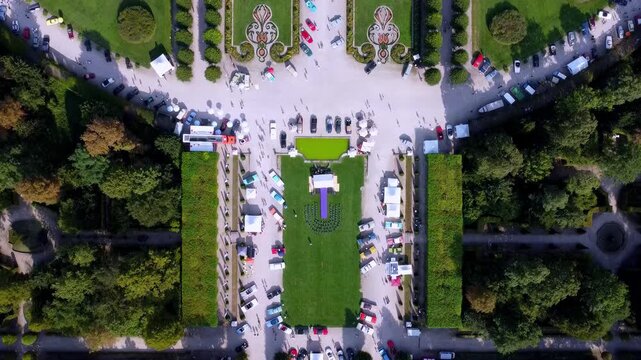 Aerial Schloss Schwetzingen Baroque Palace and Imperial Gardens