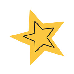 Obraz premium Gold star icon. Favorite rating symbol for award, quality badge, achievement and winner design.