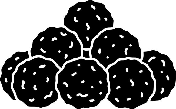 Delicious Food Pile Icon - Minimalist Meatballs or Cookies Vector Silhouette