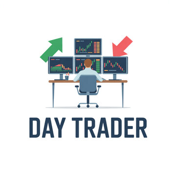 Businessman working as day trader.
