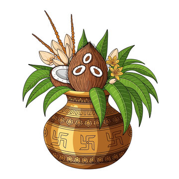 Celebrate Sinhala and Tamil New Year with traditional Avurudu Kavili and Kiribath, a vibrant Sri Lankan culture background with ample copy space