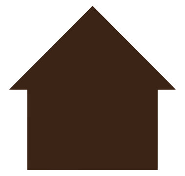 Simple brown house icon with triangular roof  residential symbol