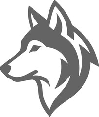 Profile of a wolf or husky head featuring sharp ears and a focused gaze © Nabil