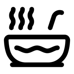 Obraz premium Soup Bowl Line Icon Vector, Simple Restaurant and Food Symbol for Cafe, Dining, and Culinary Design