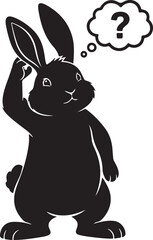 Obraz premium Funny Rabbit Bold Outline Silhouette Line Art