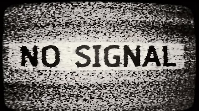 A static television screen displays a No Signal message clearly.