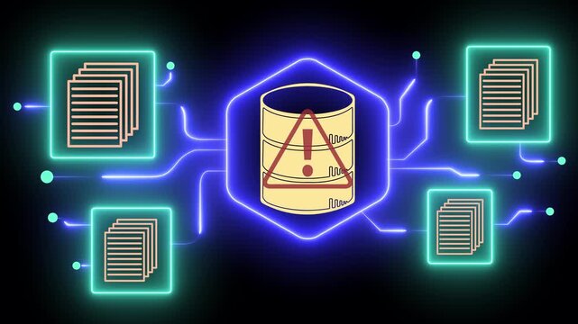 Data leak and information breach concept on the transparent background. Unauthorized access leading to disclosure of personal and confidential information. Motion graphics of data leak idea.