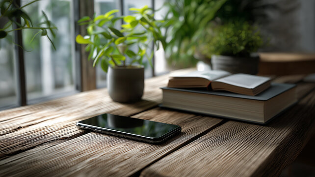 スマートフォンを置いた静かな時間 デジタルデトックスとリラックス空間のイメージ