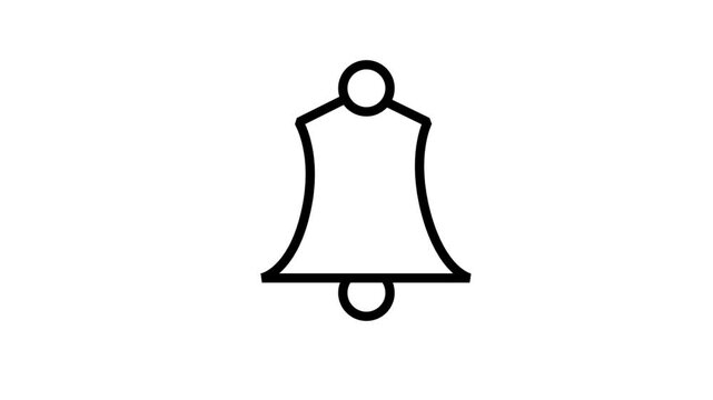 Notification bell line icon animation for alert reminders social media updates and mobile application interface.