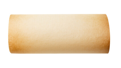Obraz premium Isolated light brown textured material roll, suitable for various craft and design projects.