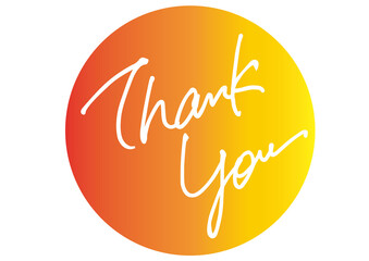 Obraz premium Thank You,hand written,lettering,round shape,icon
