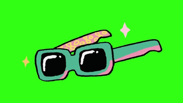 Fancy sunglasses cartoon animation