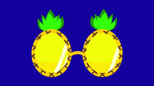 Pineapple sunglasses frame cartoon animation  