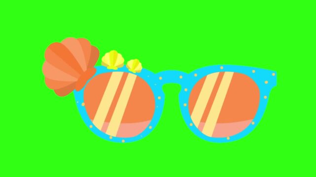 Seashell sunglasses frame cartoon animation 