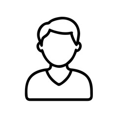 Obraz premium Outline person icon, simple line art graphic for profile or user, avatar representation