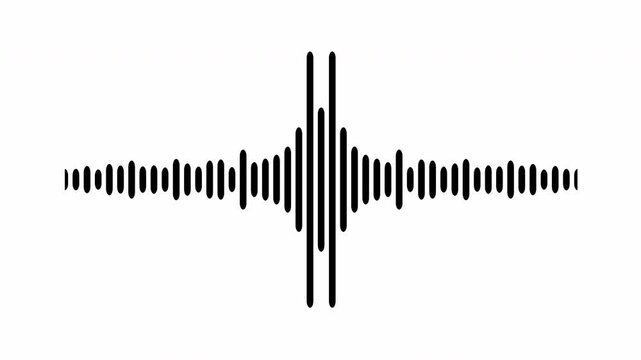 Audio wave spectrum, white background, animated audio waveform spectrum, black audio visualizer on background, audio waveform visualization, audio image, waveform loop, audio equalizer.