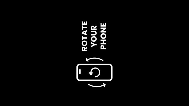 Rotate Phone Screen Animation. Turn Device Orientation Motion Graphic. Flip Phone Landscape Portrait Animation on alpha channel