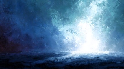 Fototapeta premium A dramatic ocean landscape with a bright light shining through clouds