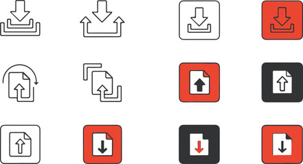 Fototapeta premium Set of nine flat design location and navigation icons with GPS symbols and emergency sign