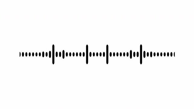 Audio wave spectrum, white background, animated audio waveform spectrum, black audio visualizer on background, audio waveform visualization, audio image, waveform loop, audio equalizer.