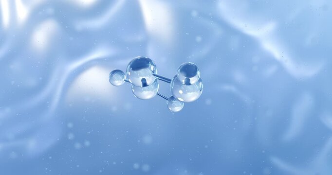 Triazene rotating molecular structure, 3d model of chemical intermediate
