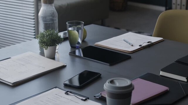 Interior of a modern computer in office workspace with clean design