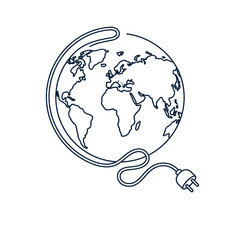 Obraz premium Visualizing global energy connection and conservation, this design embodies environmental awareness and the collective impact of initiatives such as Earth Hour for a sustainable world