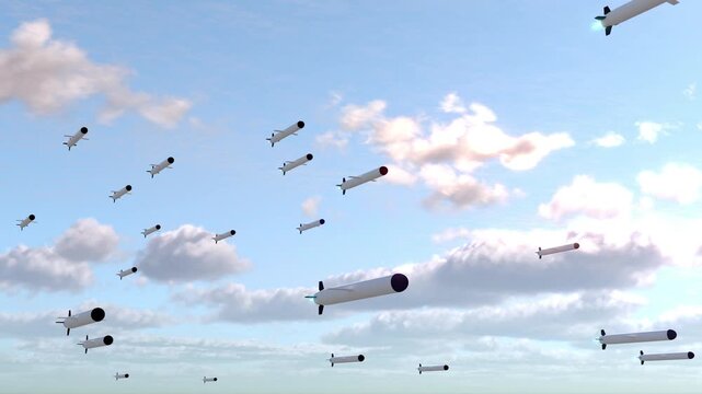 Missile rockets attack war bg 4k