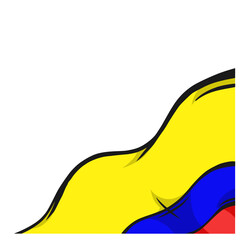 HandDrawn colombia flag Waving Corner ornament