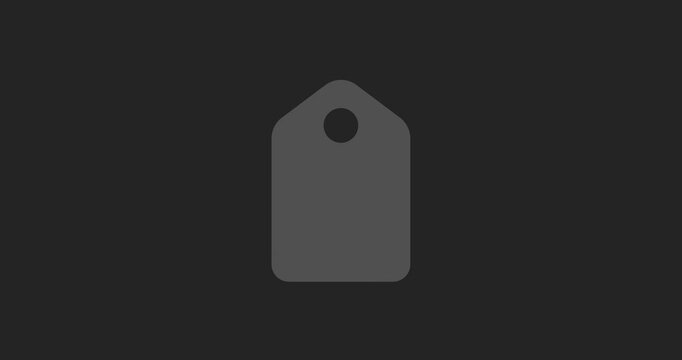 Tag icon 4k video animation with glass morphism style, dynamic motion design, alpha channel for seamless use in web, social, and media projects.