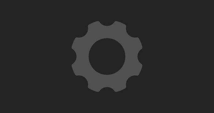 Gear icon 4k video animation with glass morphism style, smooth motion design, alpha channel for integration in web, social, and media projects.