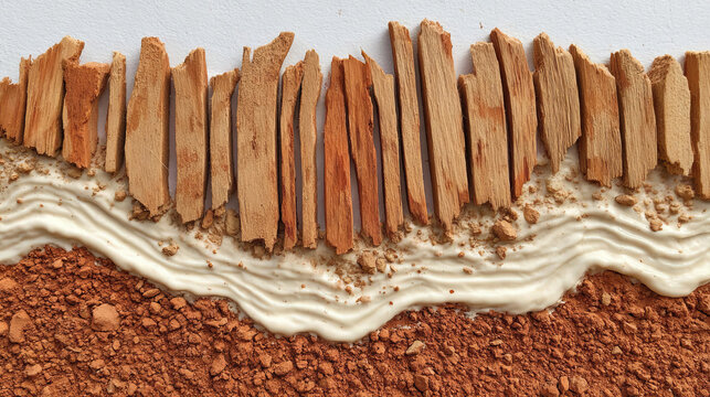 Abstract Cosmetic Background with Sandalwood Sticks, Cream and Clay Powder