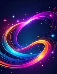Obraz premium A vibrant, swirling light trail in space