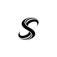 Fototapeta premium Elegant black and white s letter logo design for modern branding